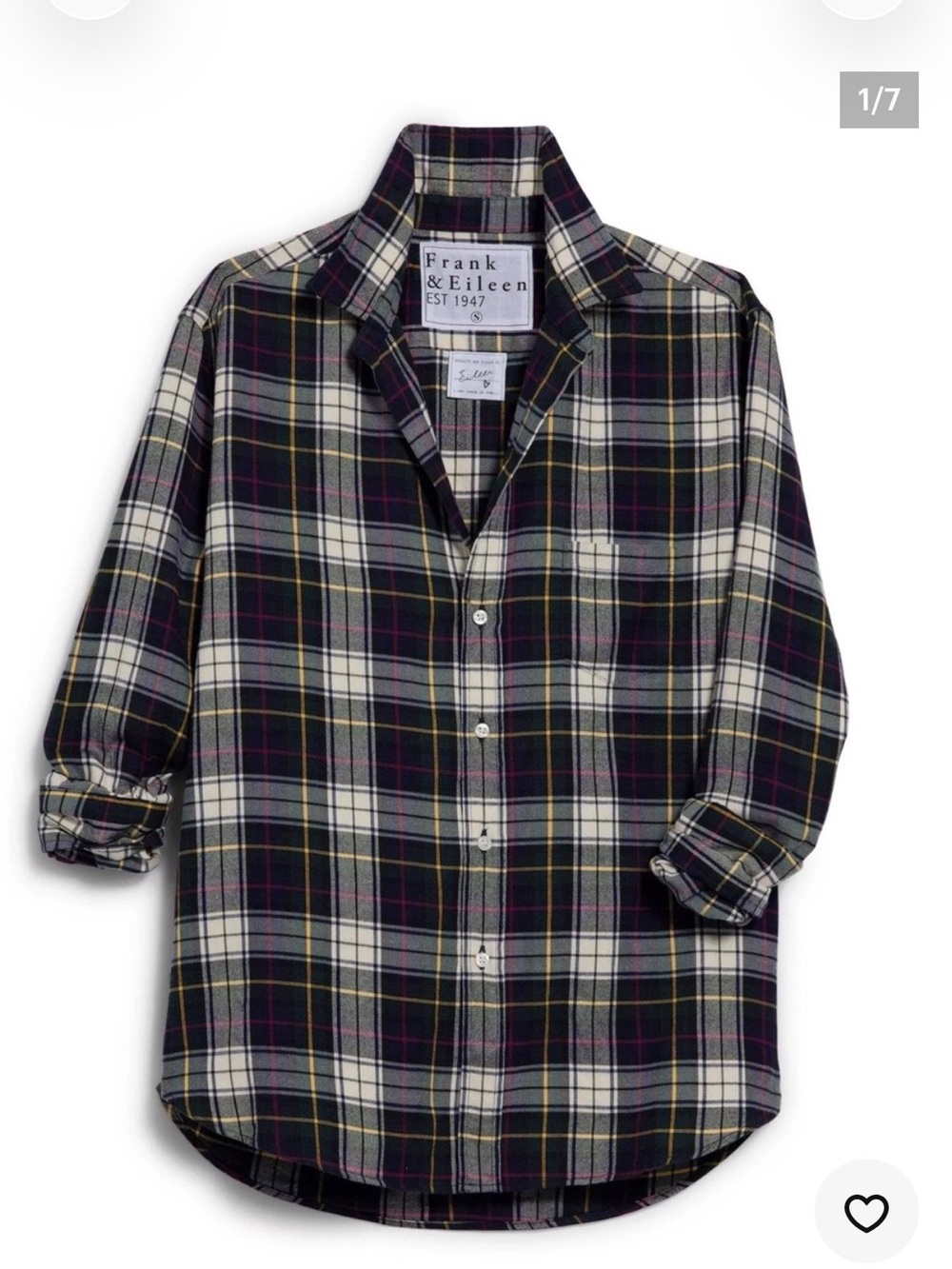 Frank & Eileen Plaid Button-Down Shirt in Black, Cream, Yellow & Purple